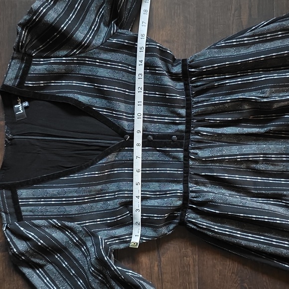 Lulu's Black Striped V-Neck Midi Dress - Picture 8 of 8